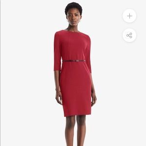 MMLAFLEUR Etusko dress. Size 4.Burgundy with black belt